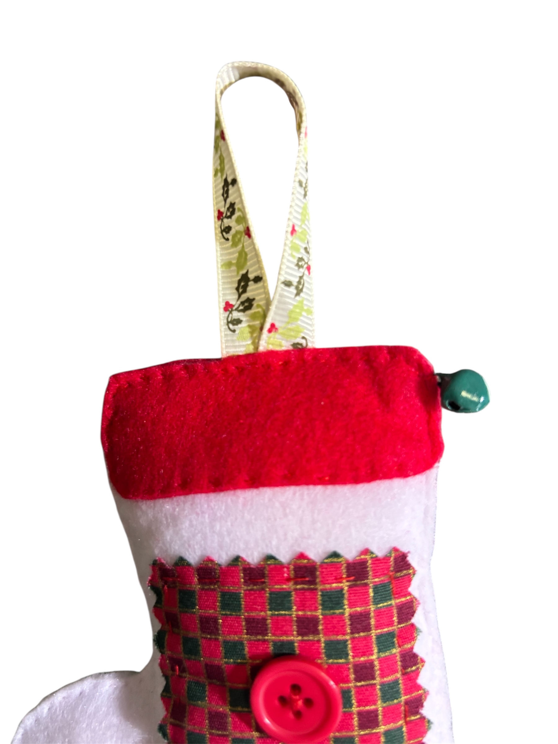 Handmade felt Christmas stocking hanging decoration