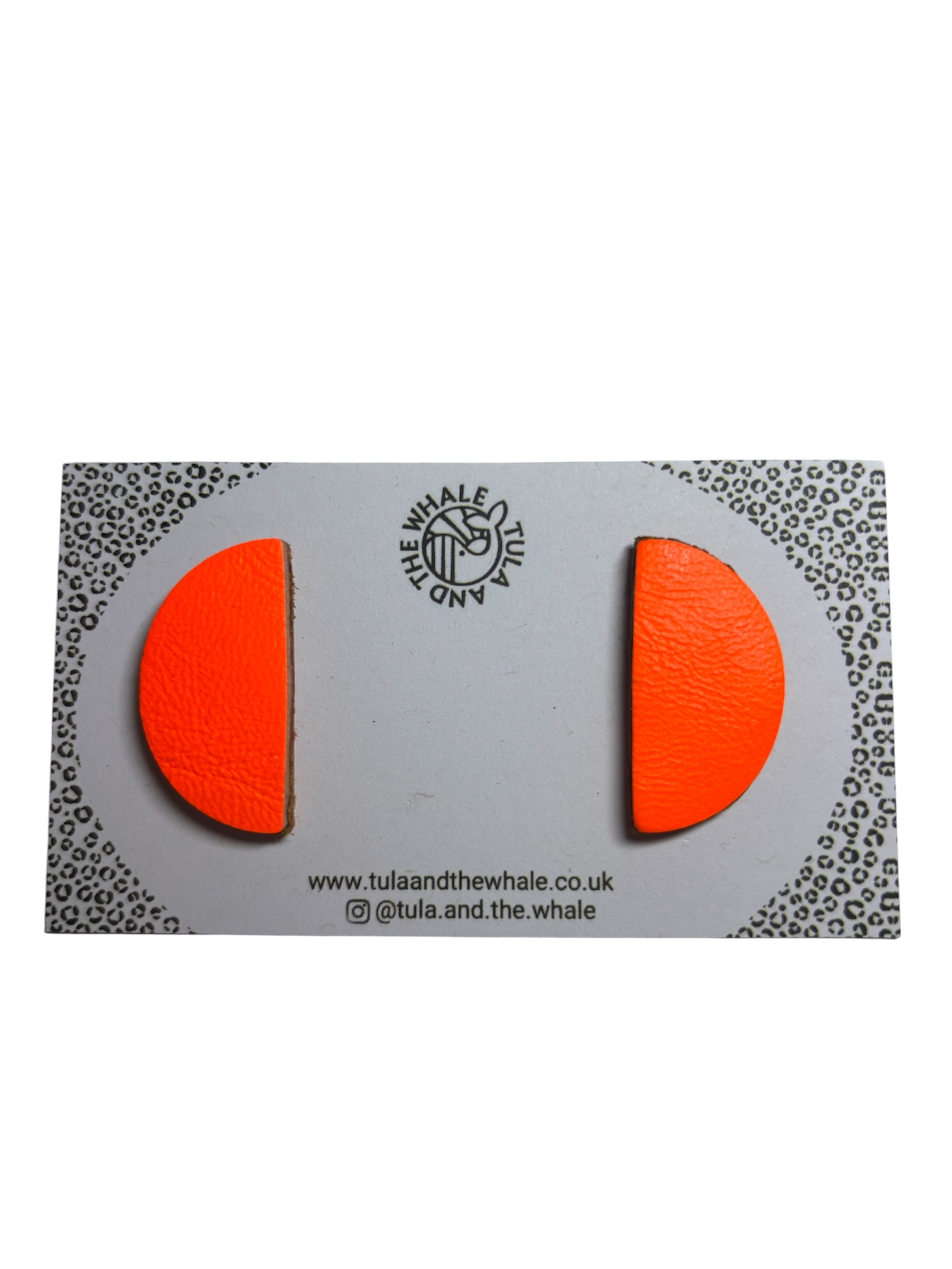 SEMI CIRCLE STUDS - NEON ORANGE