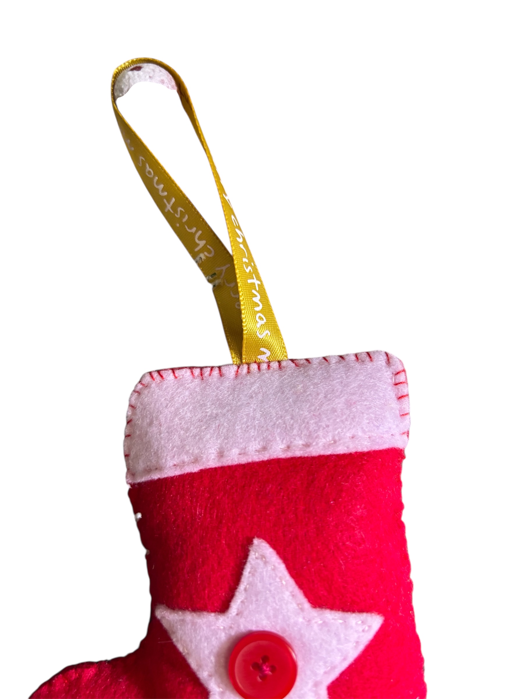 Handmade felt Christmas stocking hanging decoration