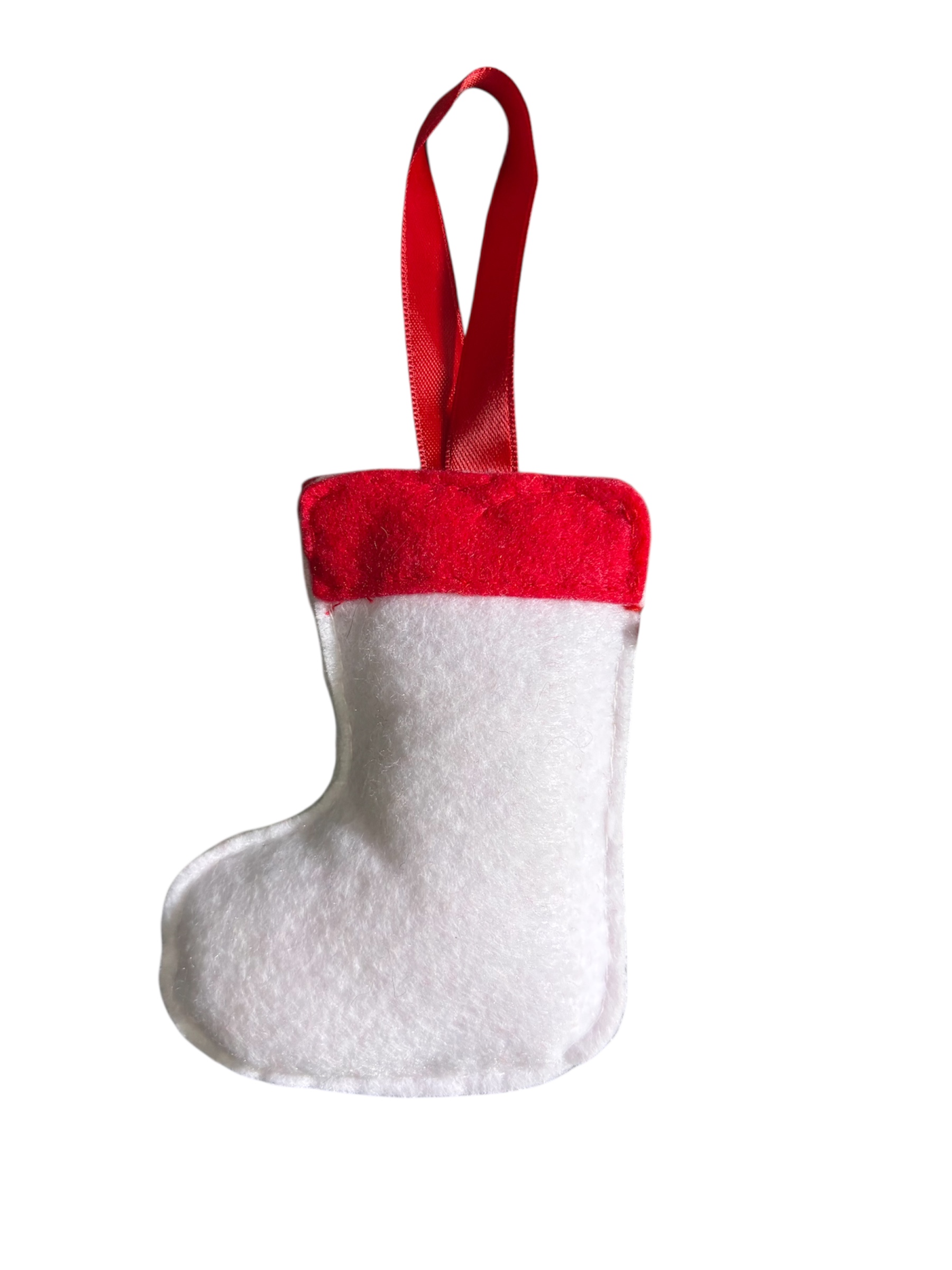 Handmade felt Christmas stocking hanging decoration