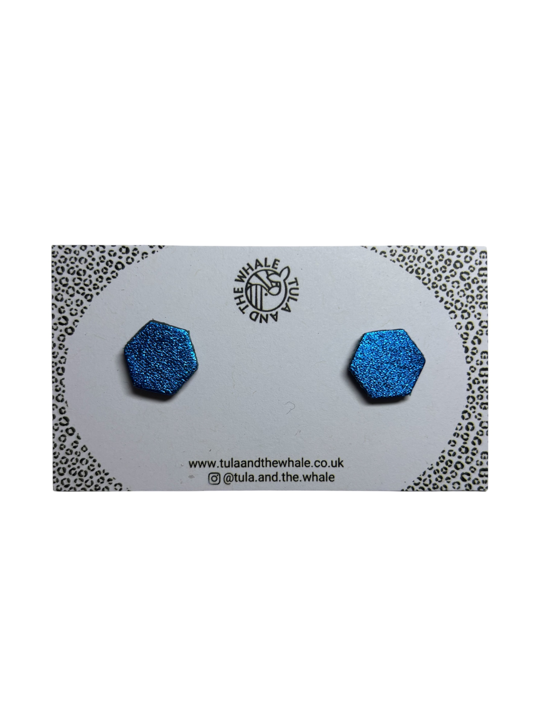 HEXAGON STUDS - METALIC BLUE