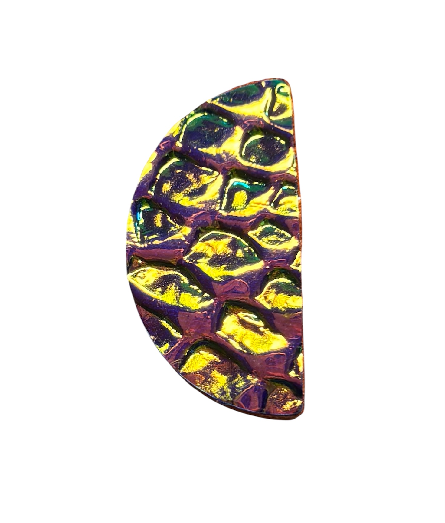 HEXAGON STUDS - IRIDESCENT WITH ORANGE BACK