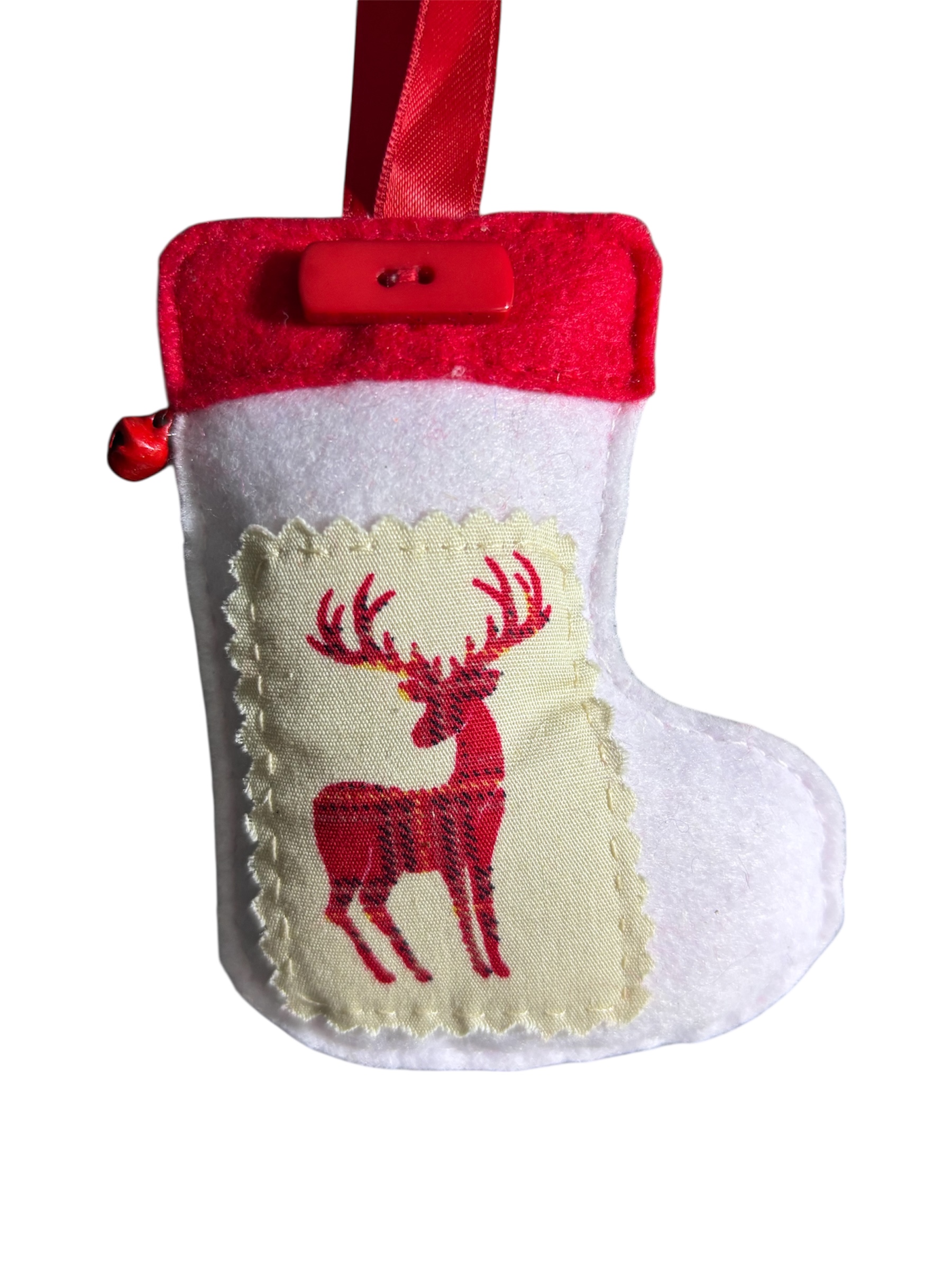 Handmade felt Christmas stocking hanging decoration