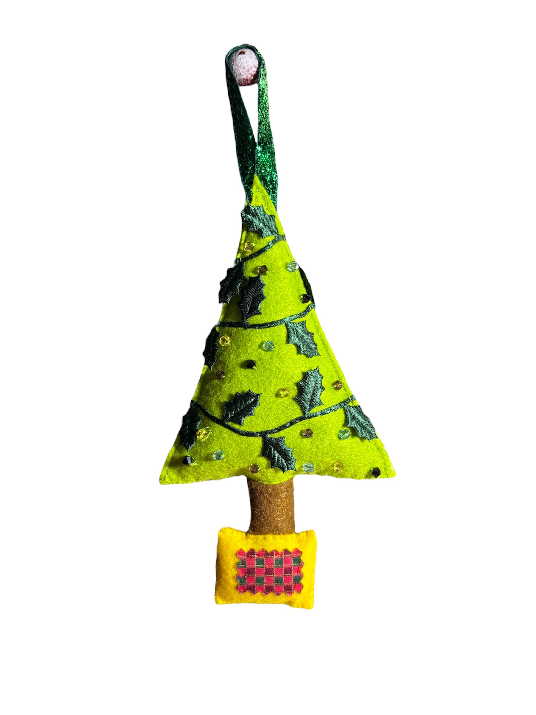 Handmade felt christmas tree hanging decoration