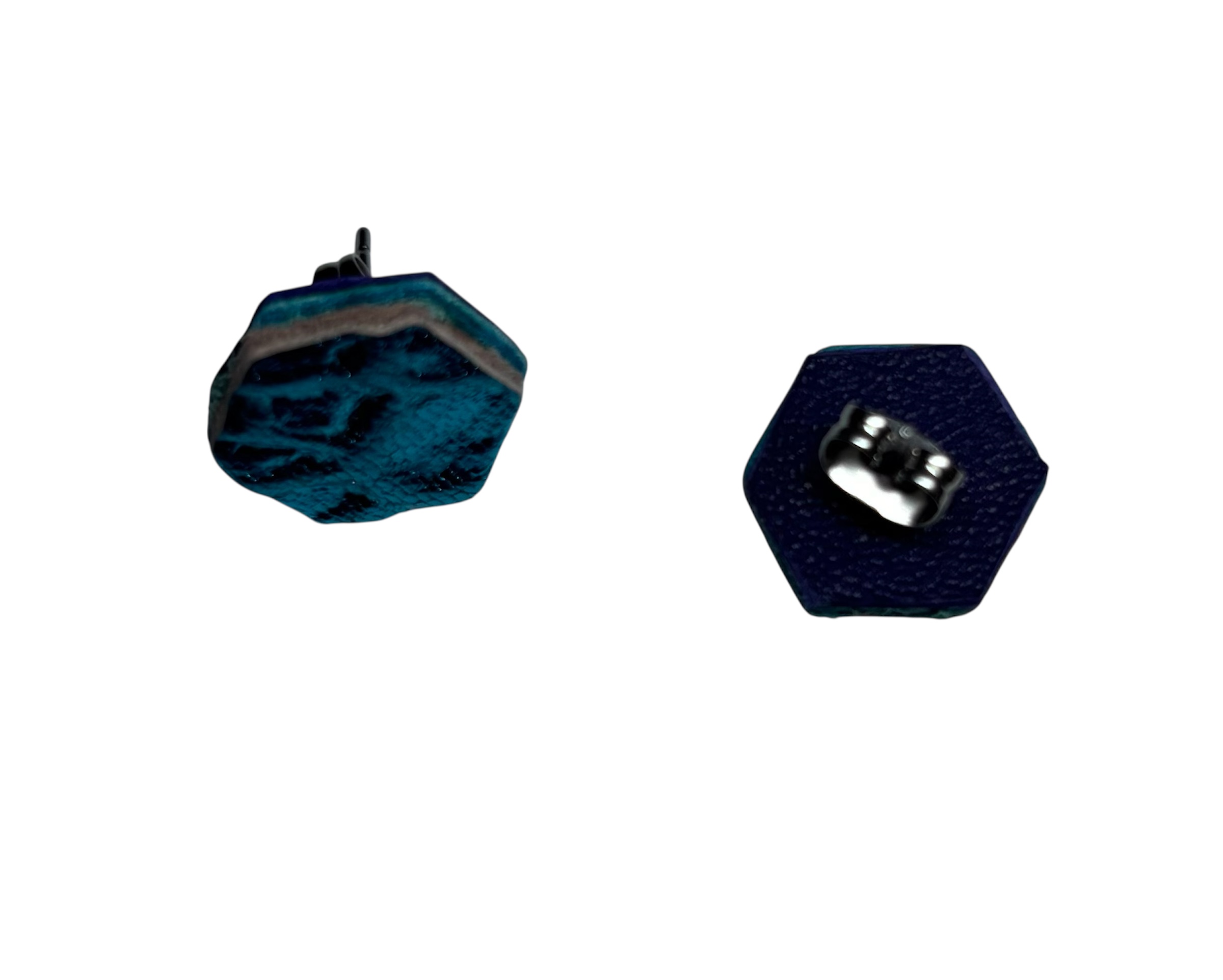 HEXAGON STUDS - TURQUOISE