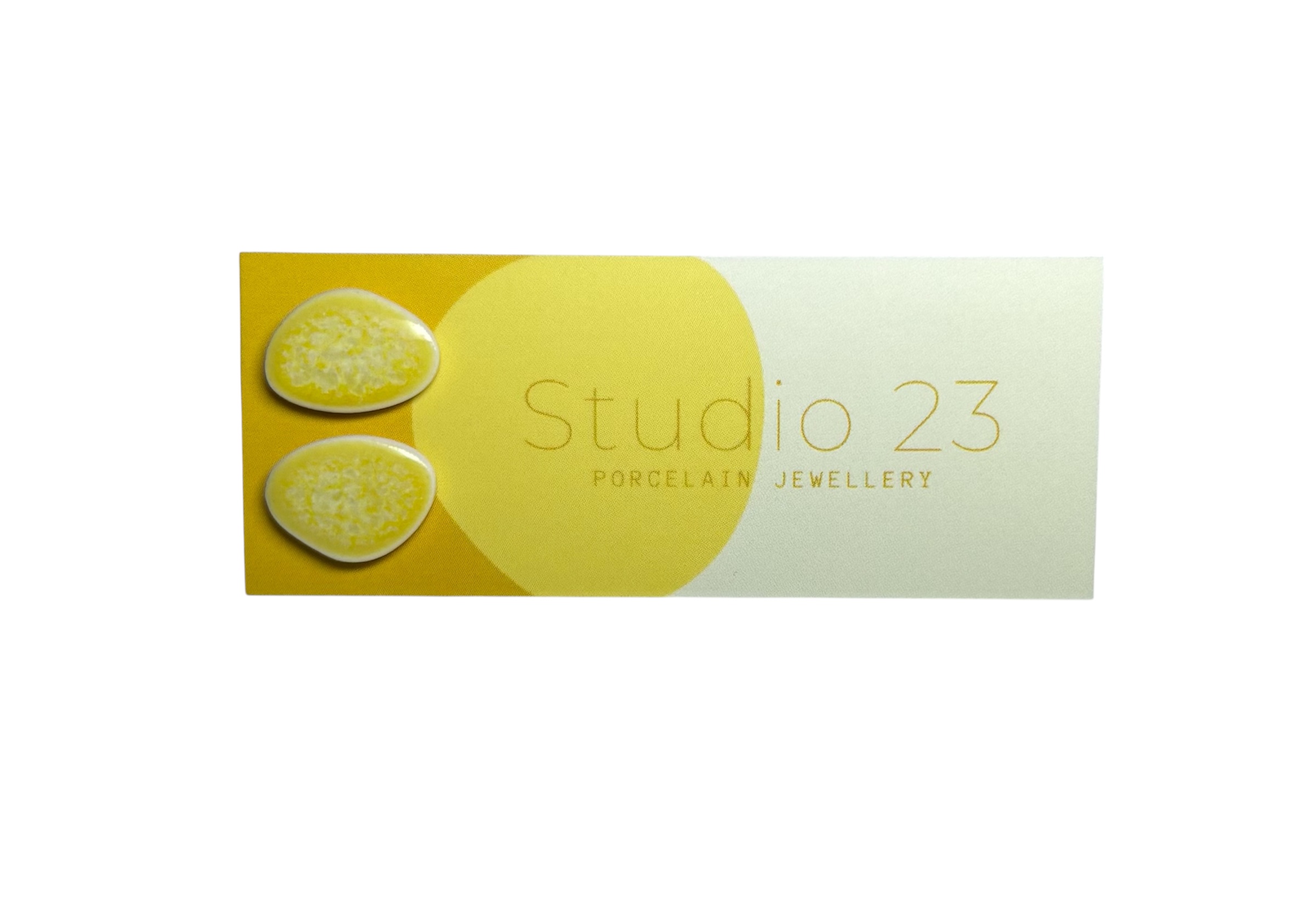 Stud Pebble Earring Pair-Lemon