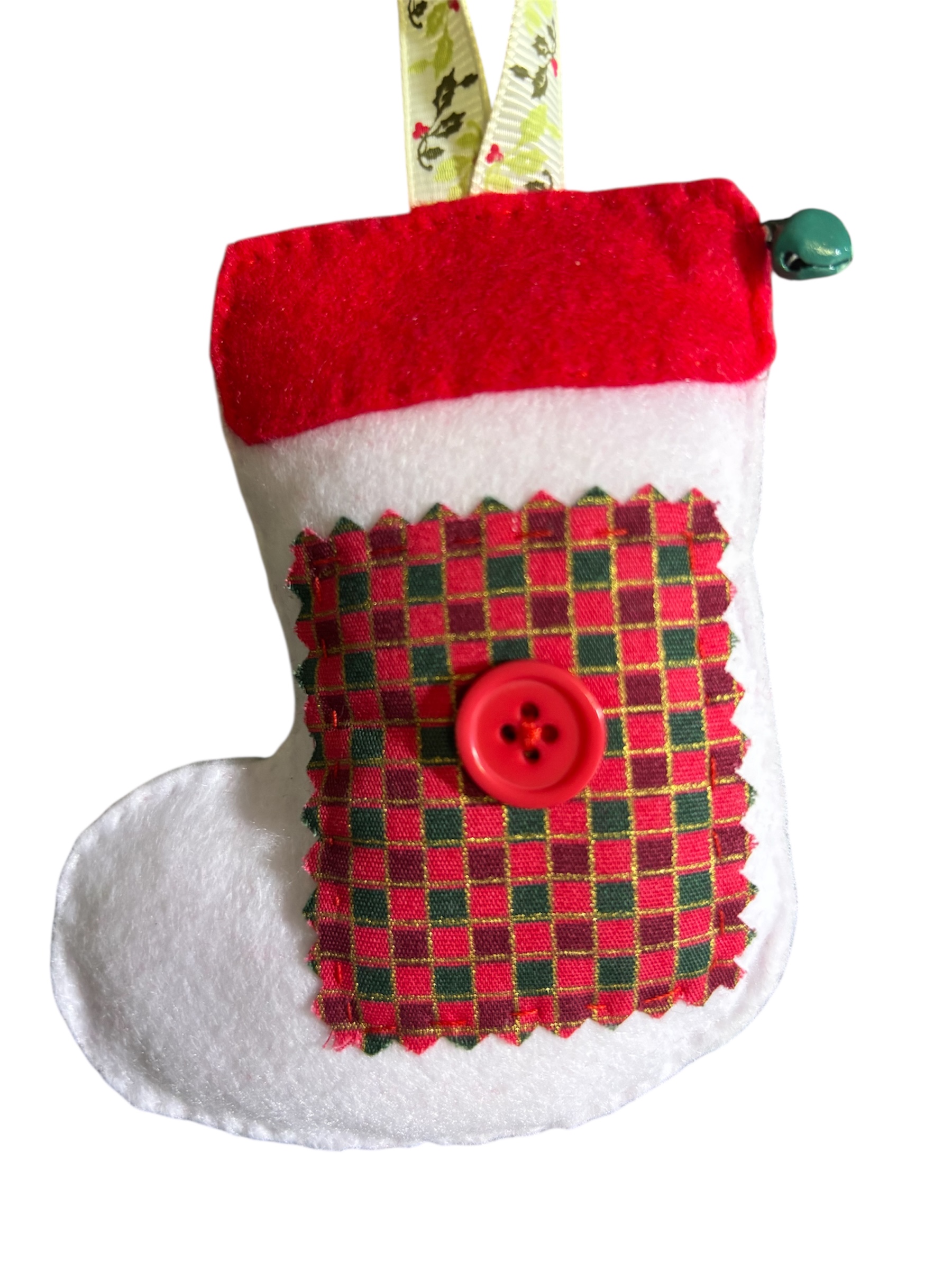 Handmade felt Christmas stocking hanging decoration