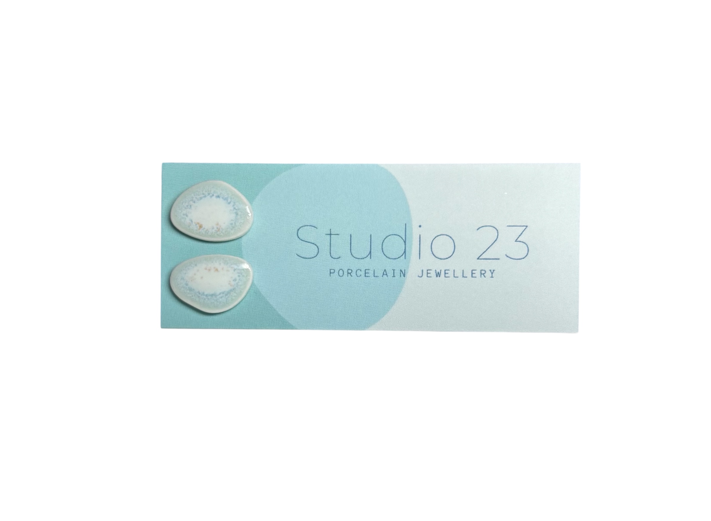 Stud Pebble Earring Pair-Frost blue