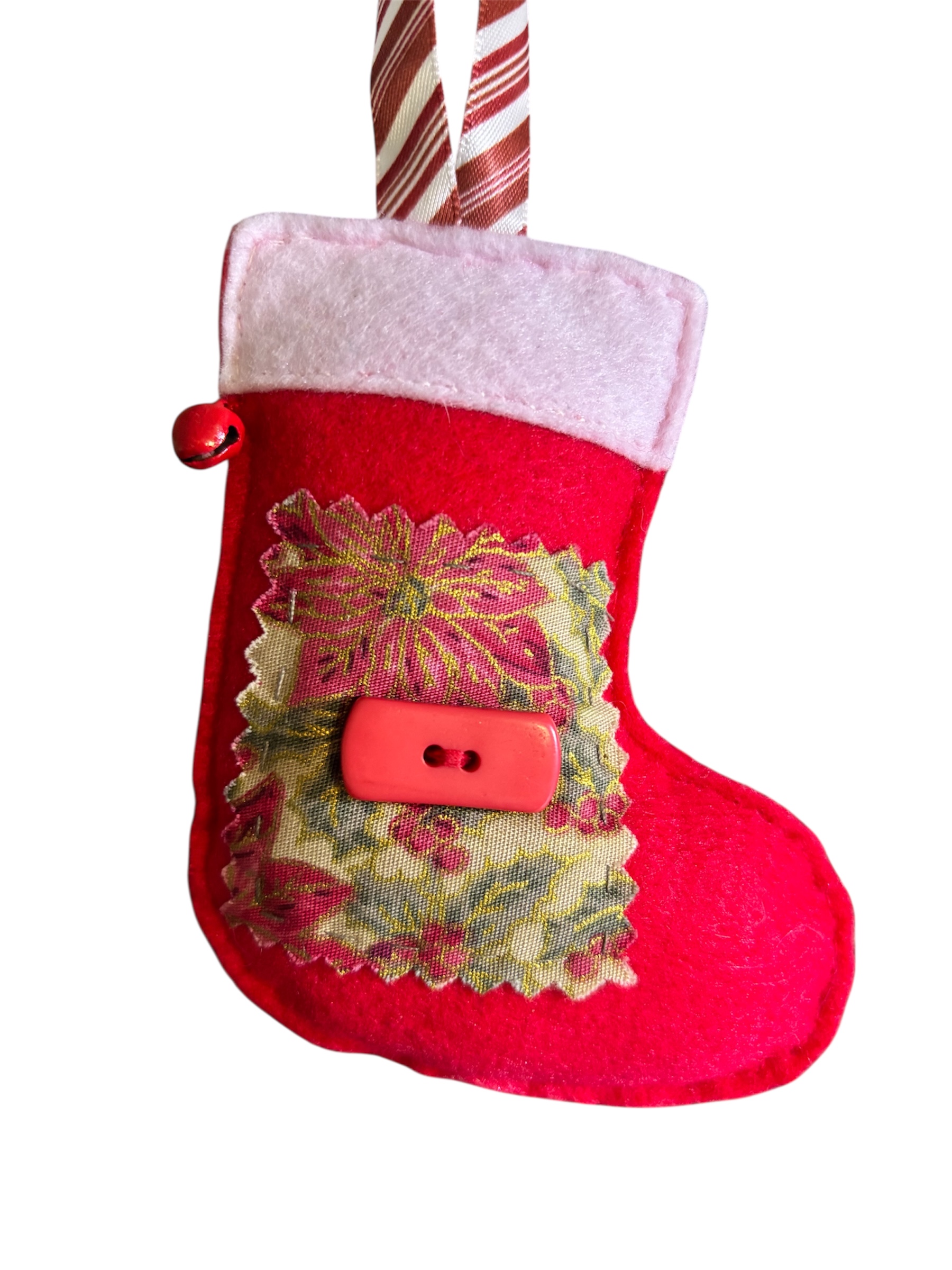 Handmade felt Christmas stocking hanging decoration