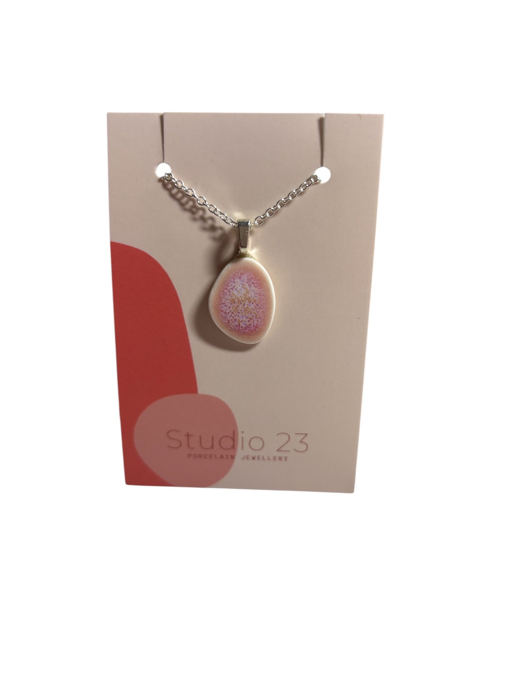 Studio 23 porcelain pebble pendant - Blush Pink
