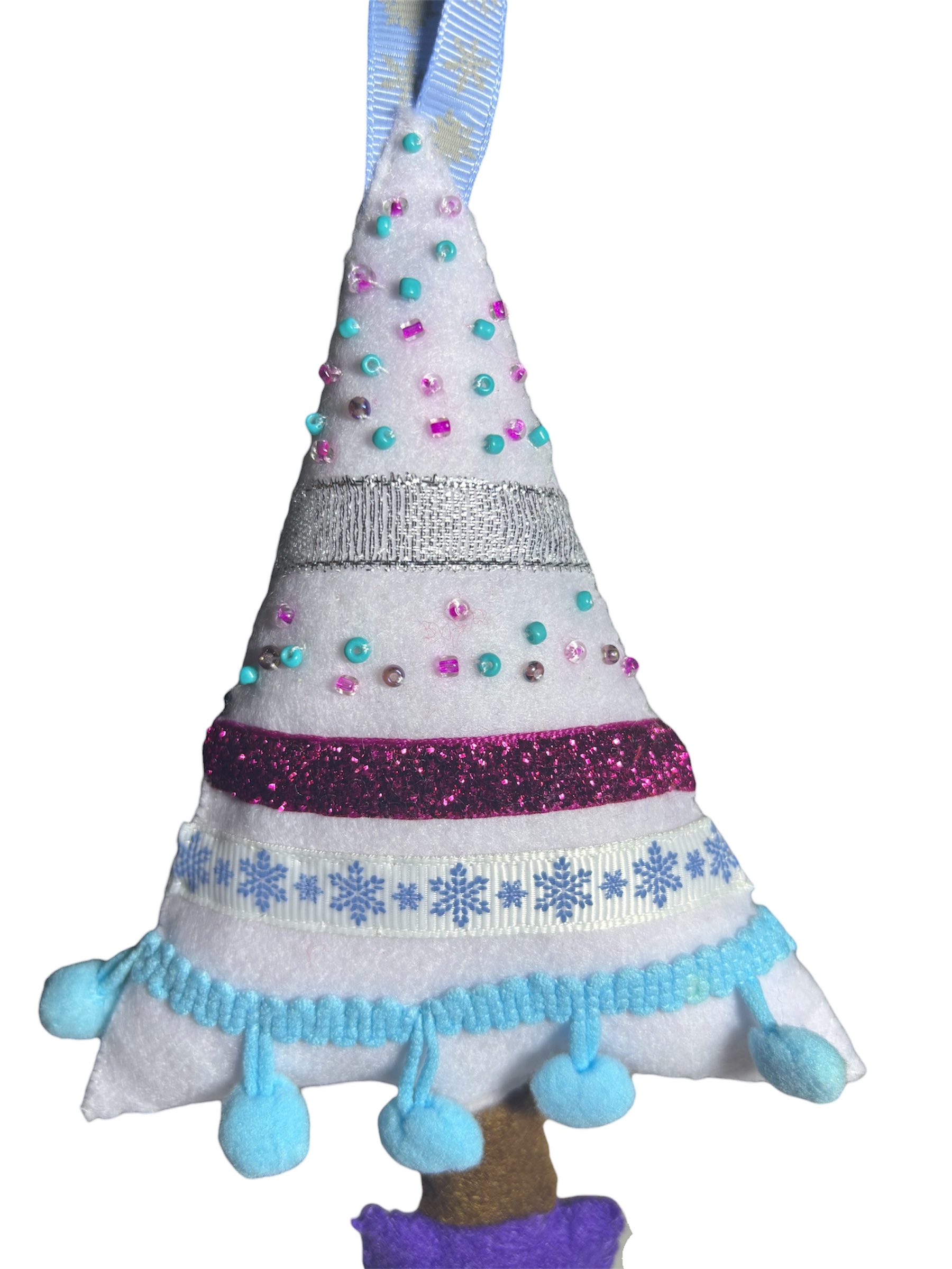 Handmade felt christmas tree hanging decoration