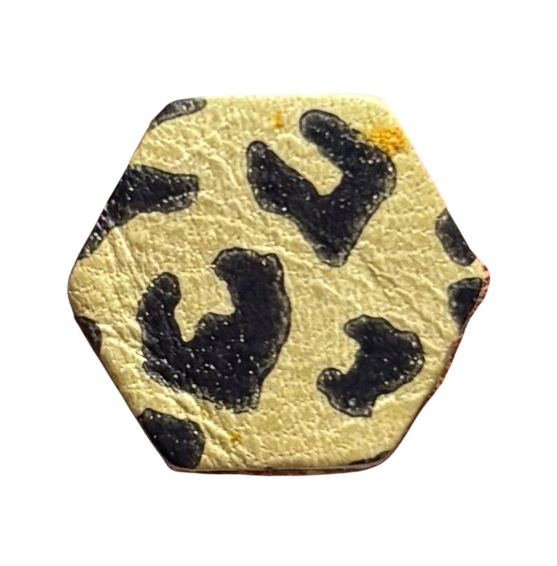 HEXAGON STUDS - LEOPARD PRINT