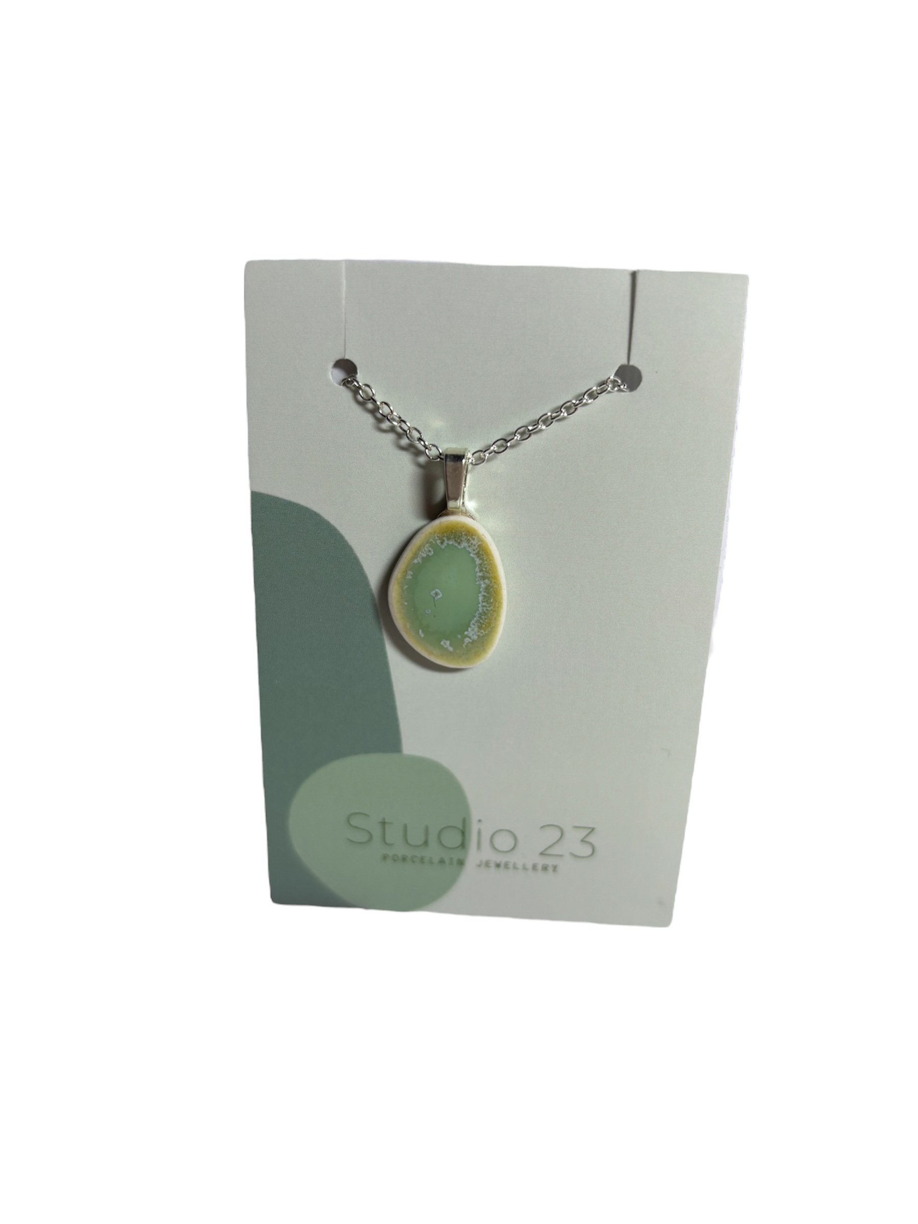 Studio 23 porcelain pebble pendant - Ivy
