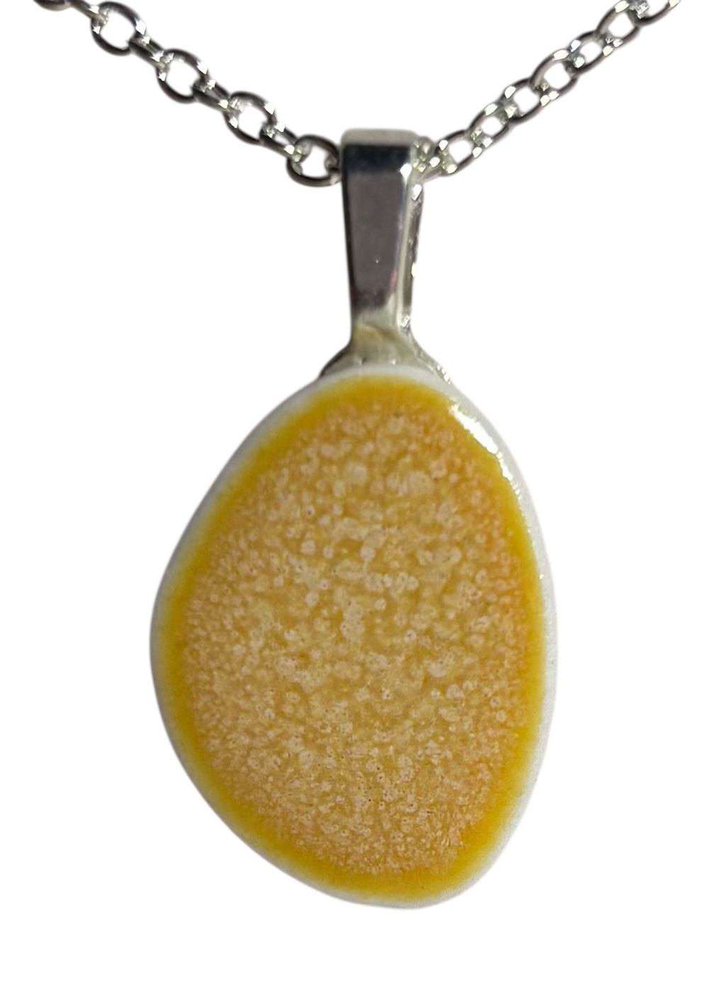 Studio 23 porcelain pebble pendant - orange