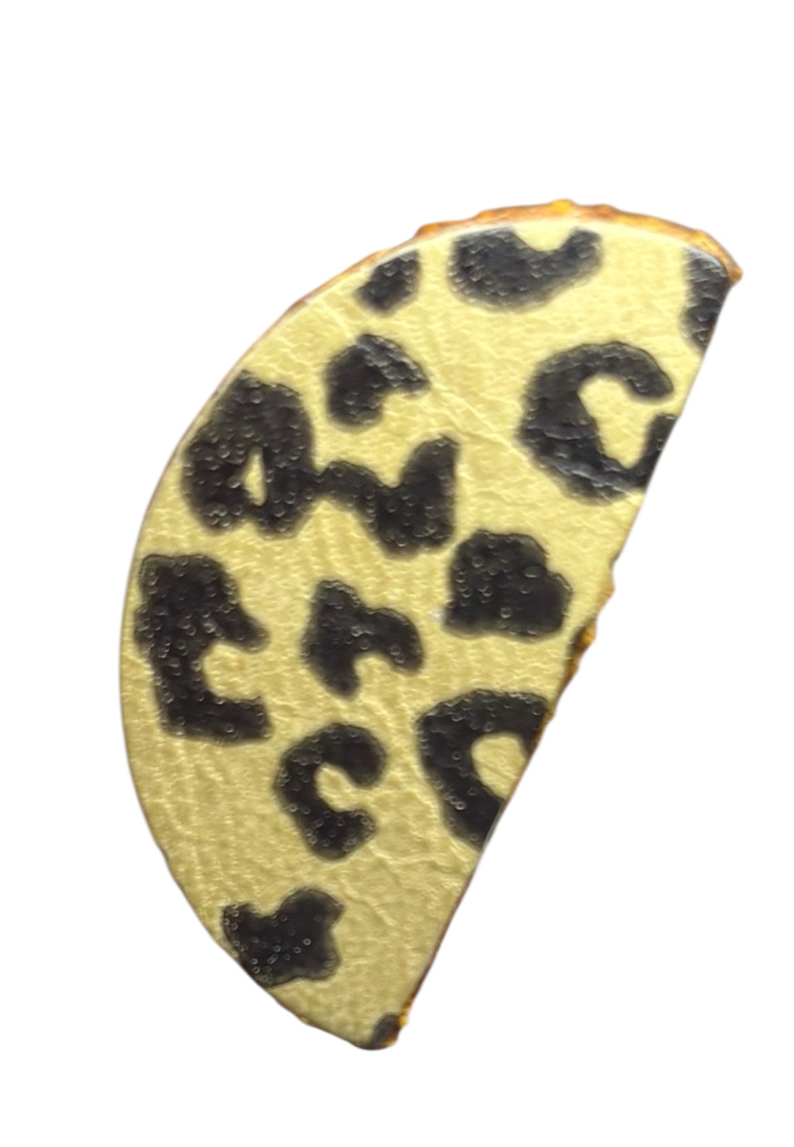 SEMI CIRCLE STUDS - LEOPARD TAN