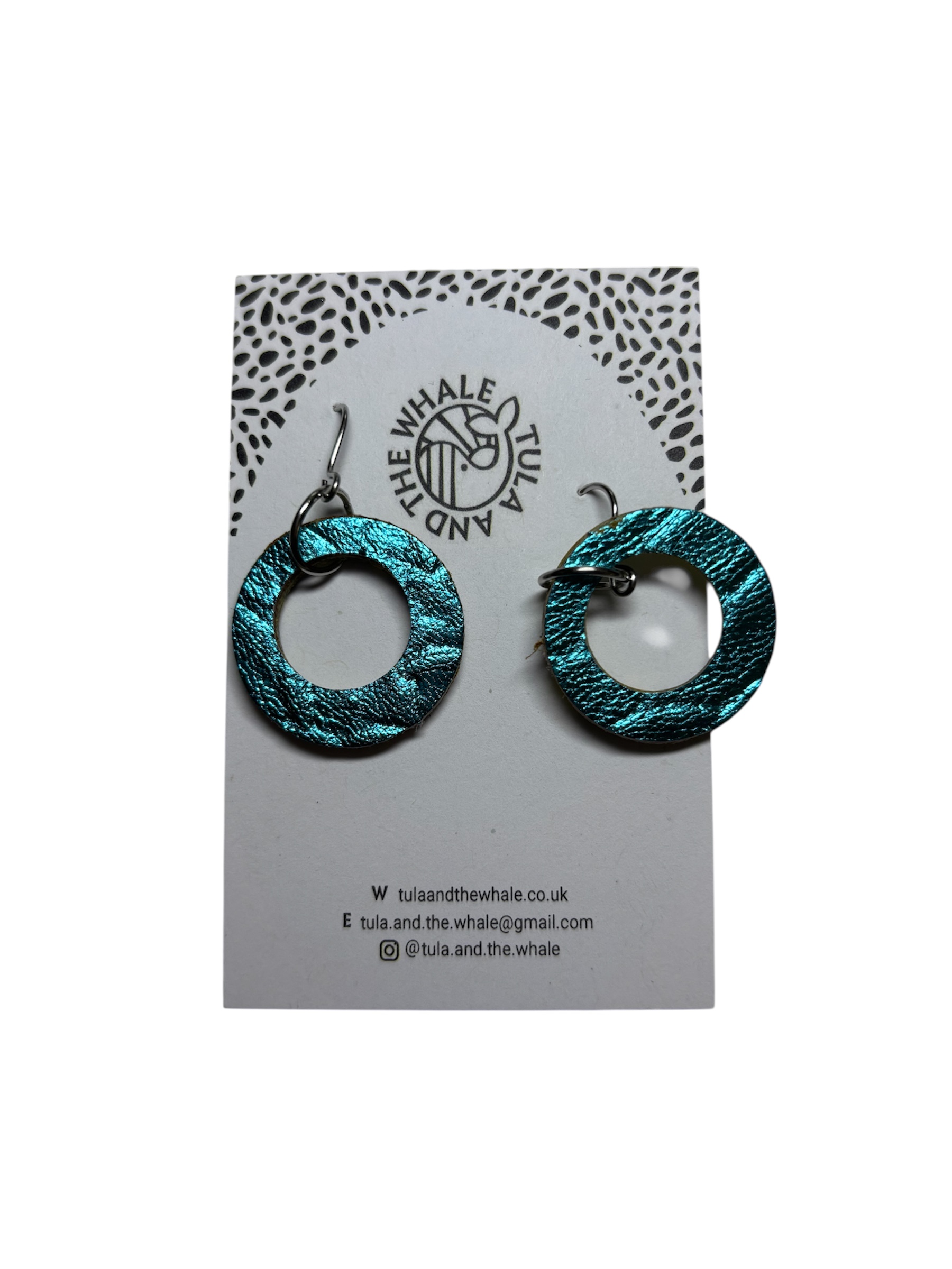 DUO HOOPS - TURQUOISE & YELLOW SPOTTY