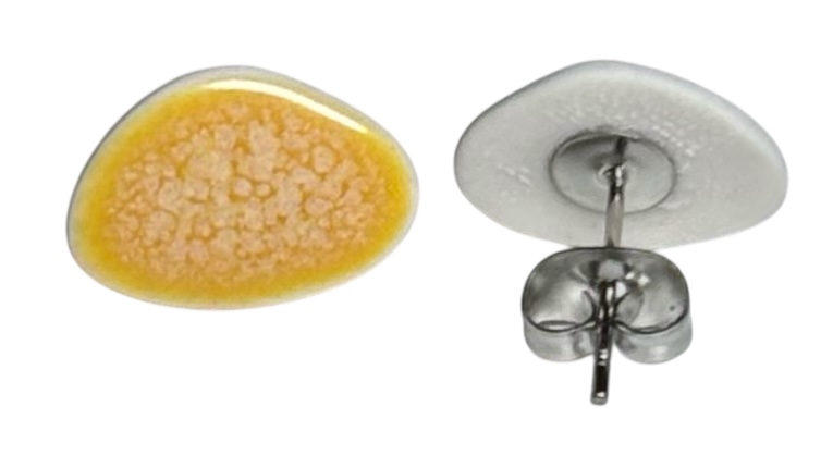 Stud Pebble Earring Pair-Orange