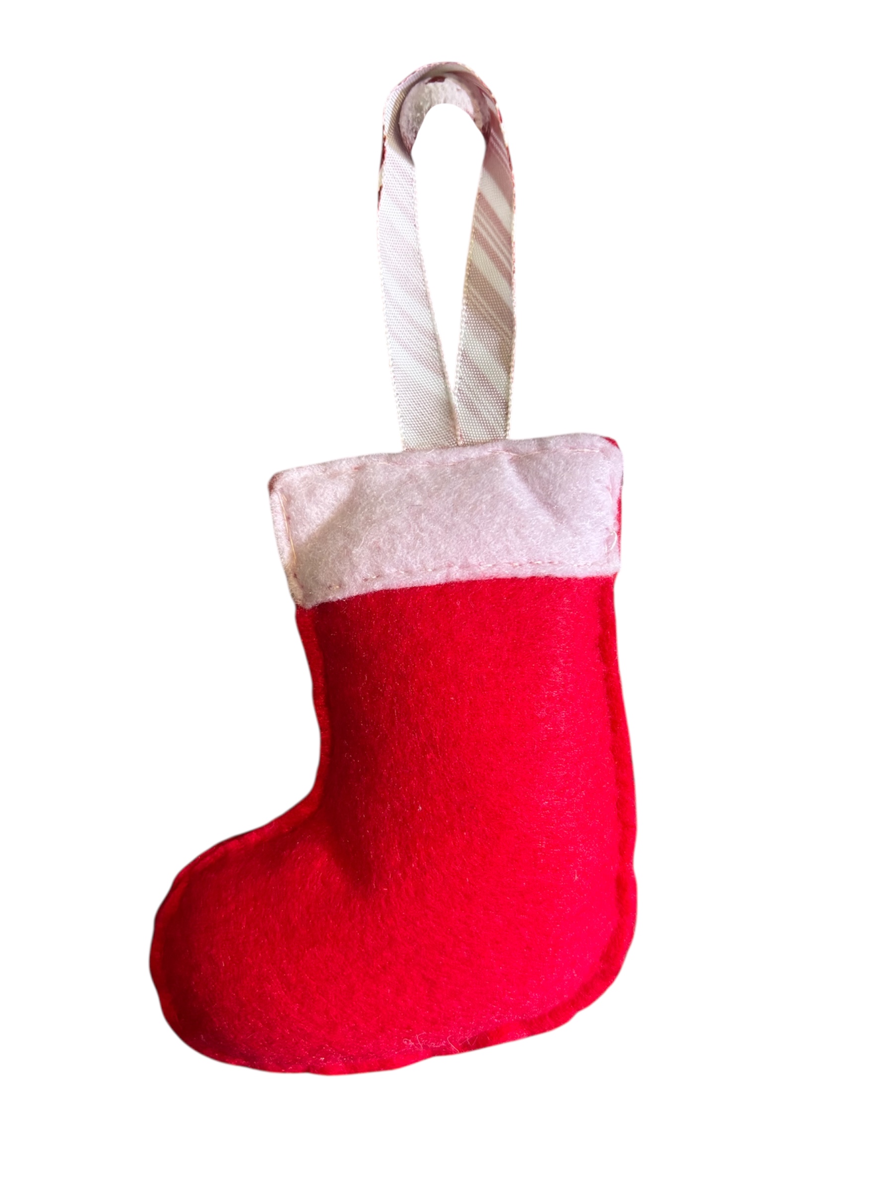 Handmade felt Christmas stocking hanging decoration