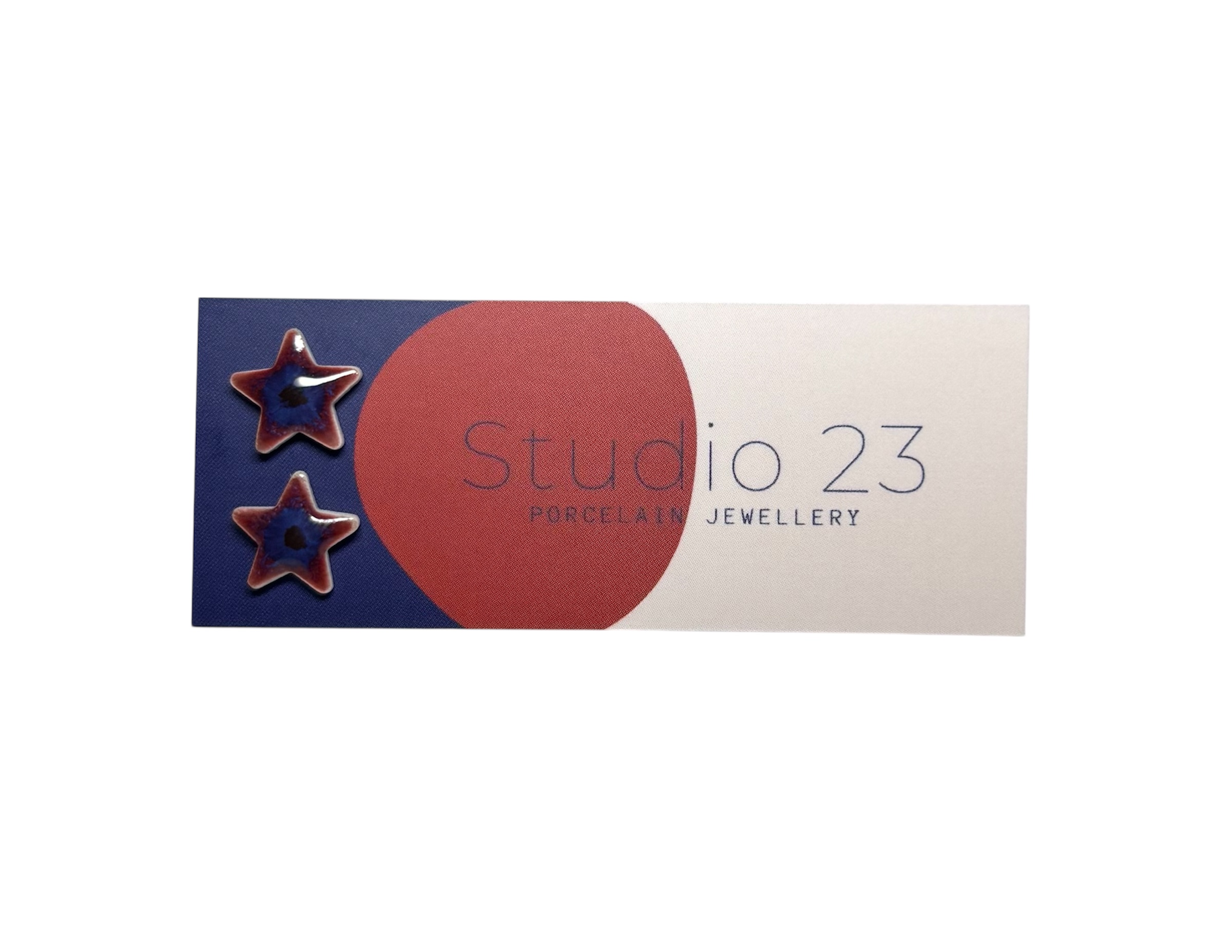 Studio 23 Star stud earrings - Burgundy/Navy