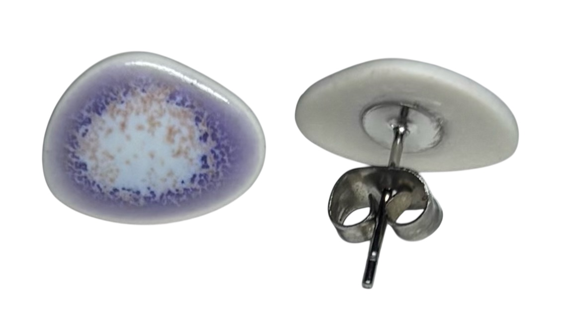 Stud Pebble Earring Pair-Lilac