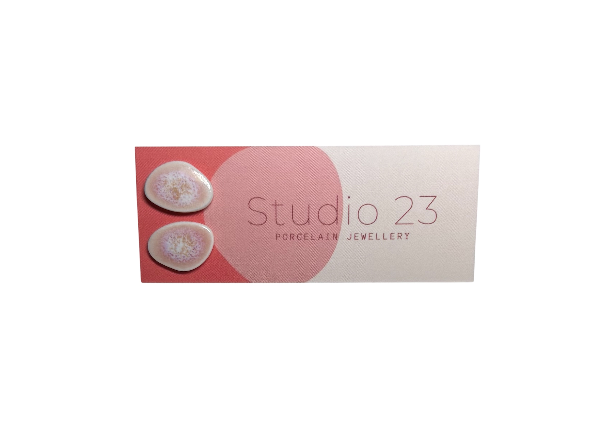 Stud Pebble Earring Pair-Coral