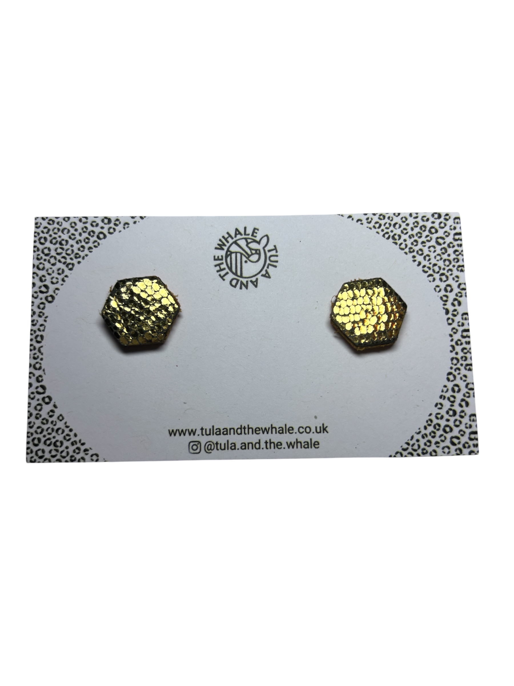 HEXAGON STUDS - LIZARD GOLD