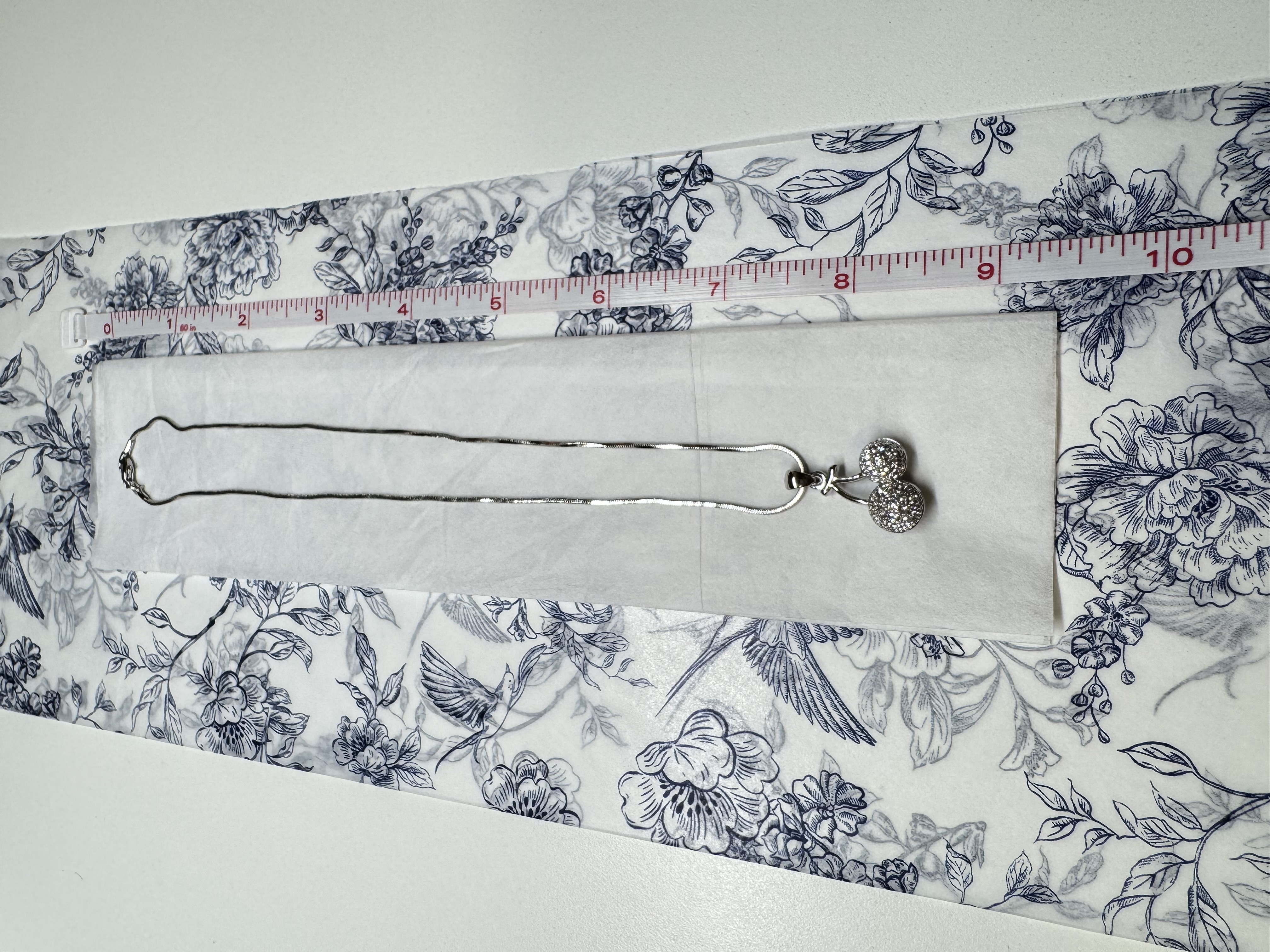 silver cherry necklace