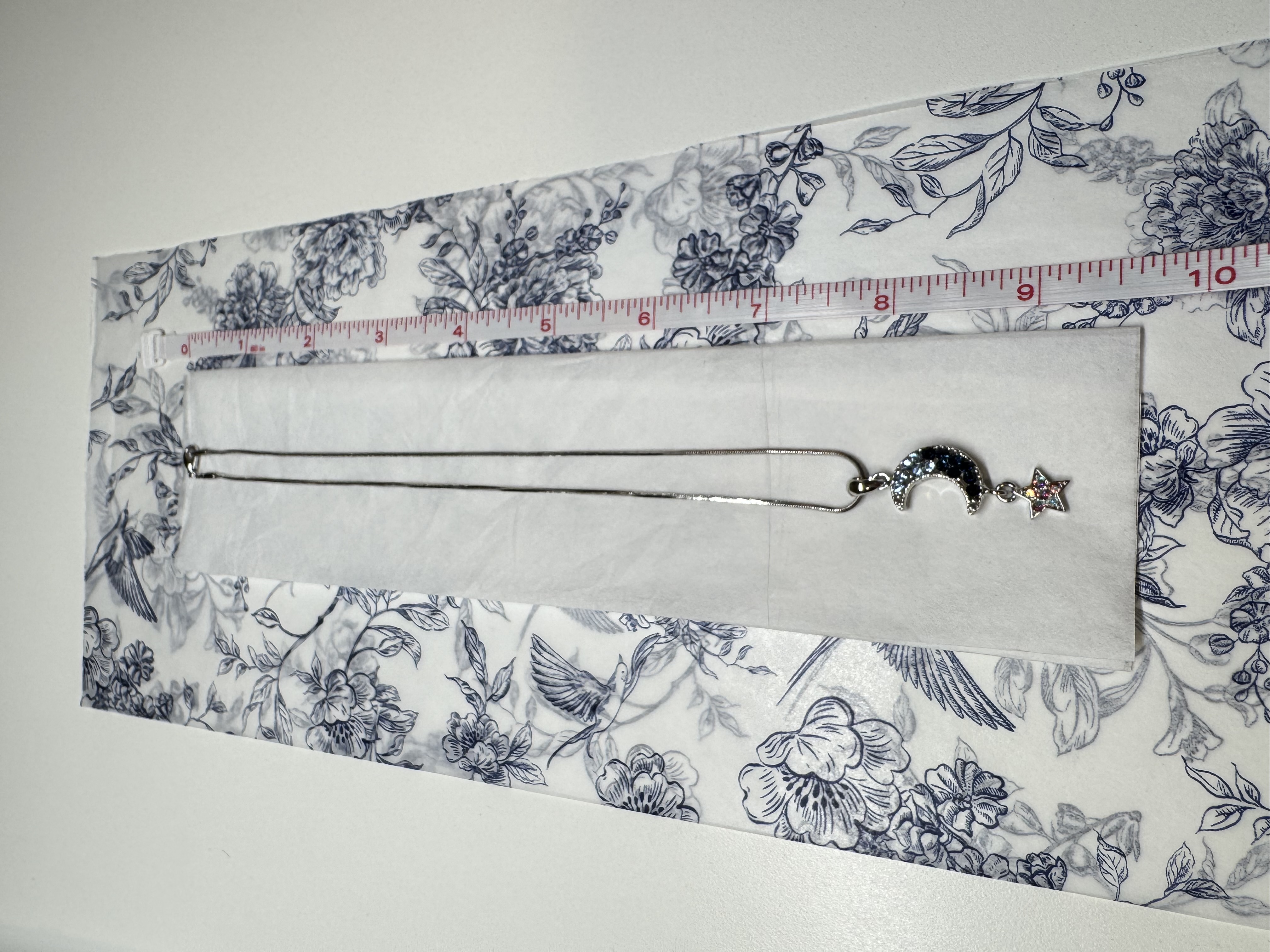 Gradient blue moon necklace