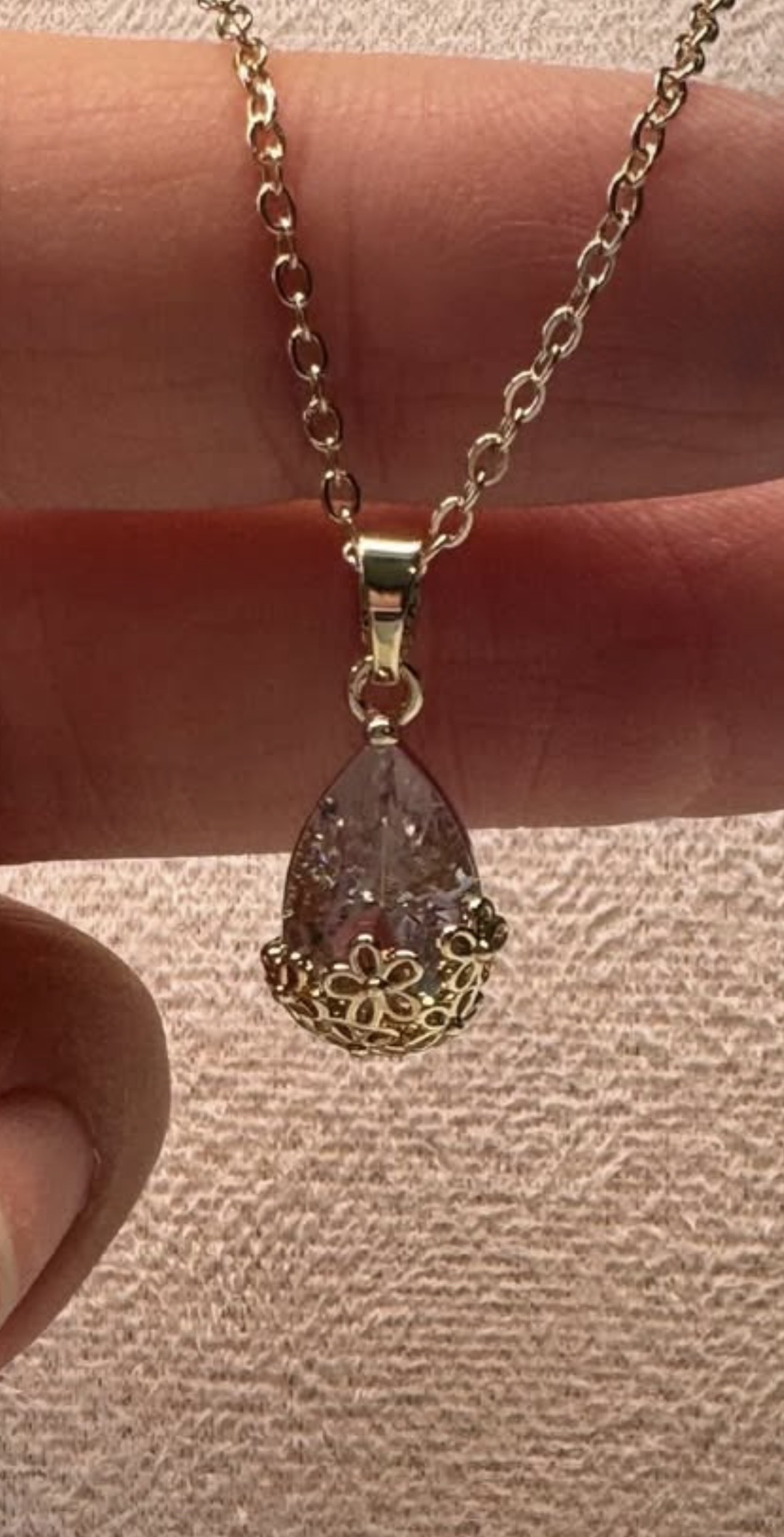 Faux Diamond Drop necklace