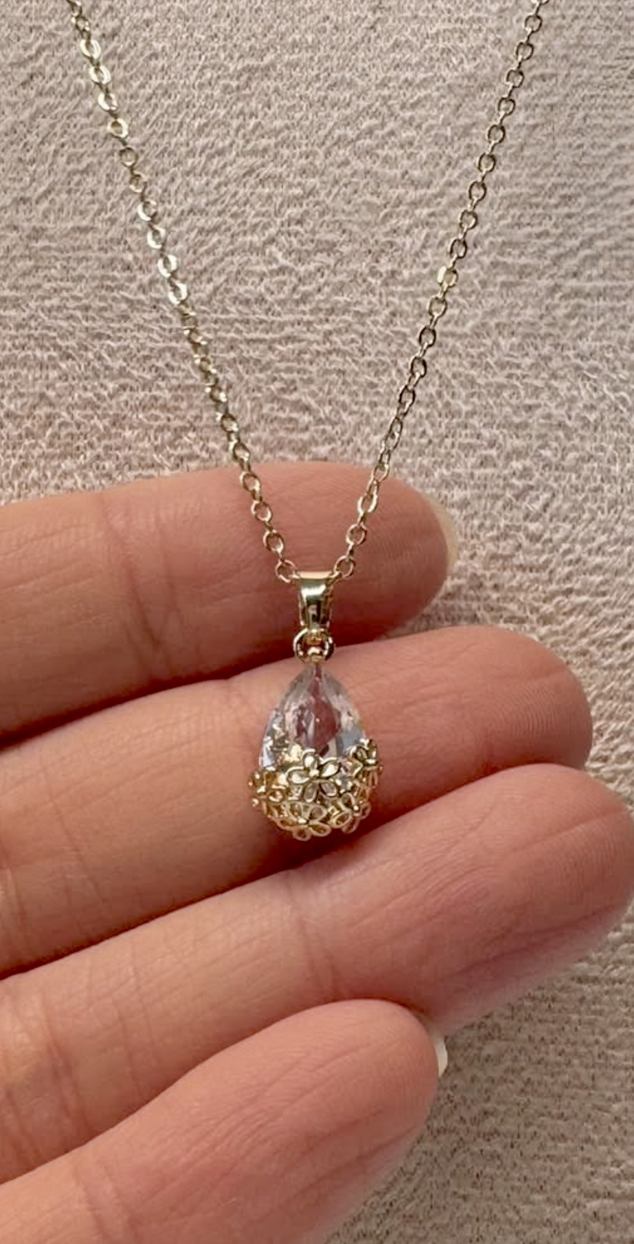 Faux Diamond Drop necklace