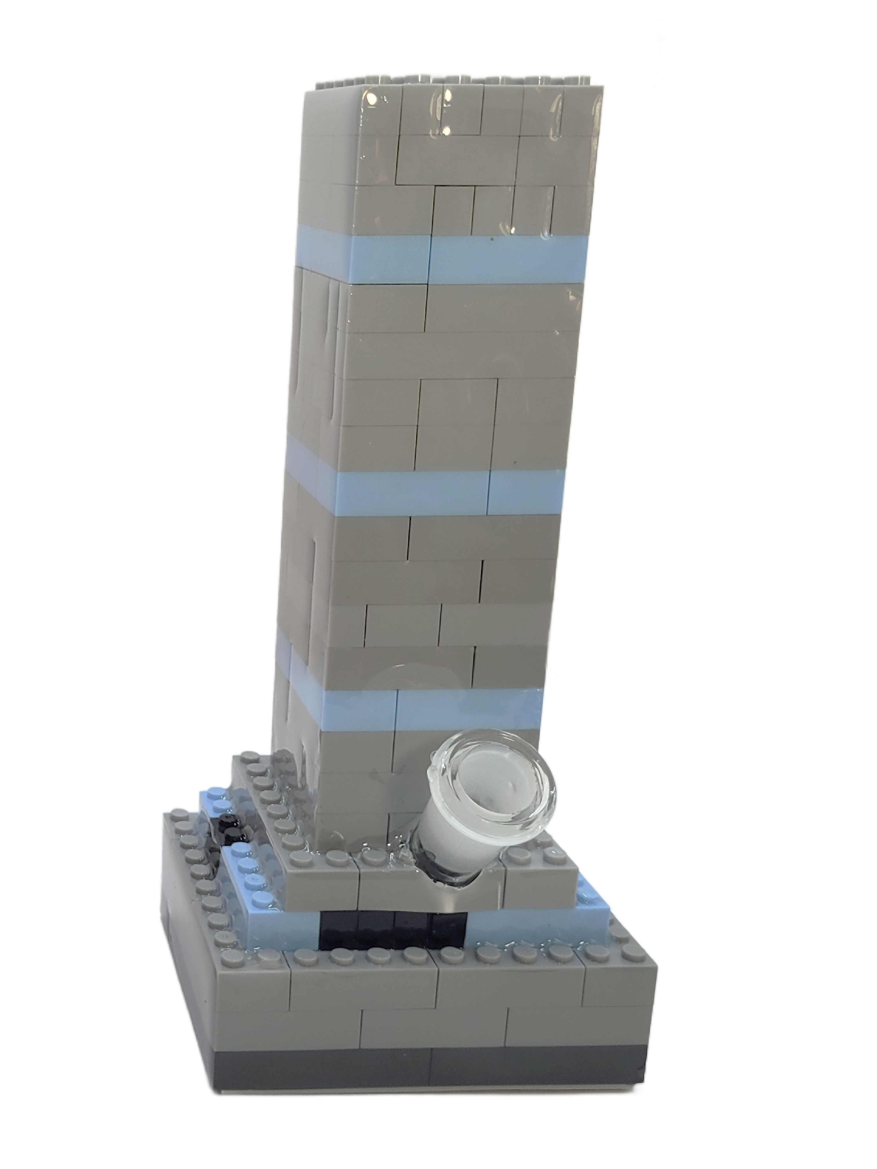 Light Gray and Blue Tower