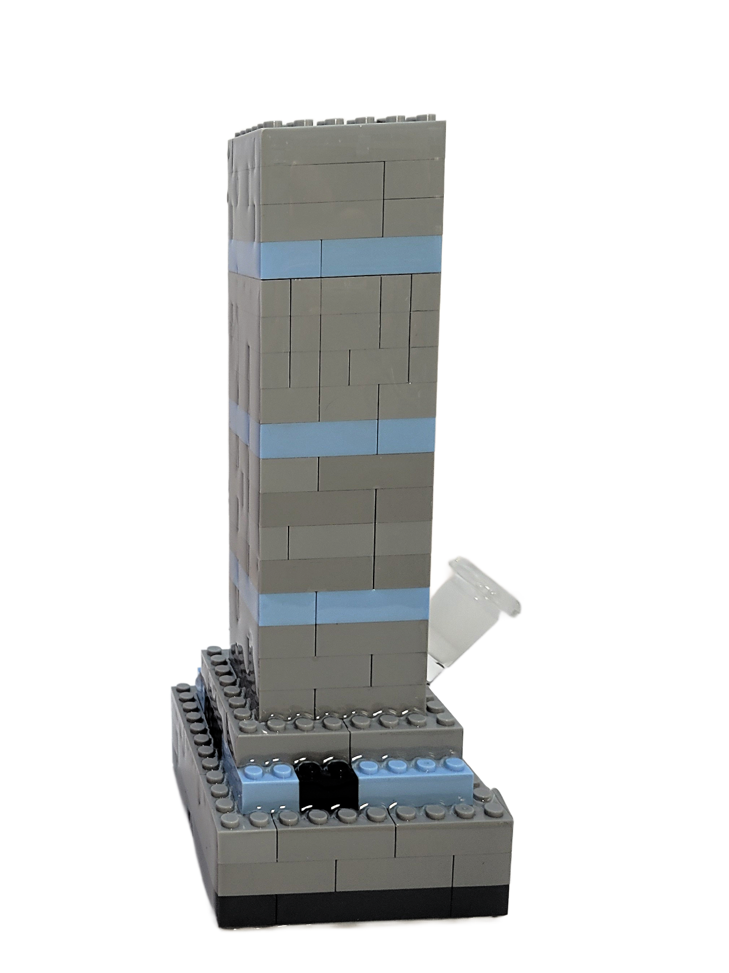 Light Gray and Blue Tower