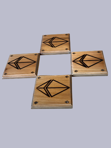 1/1 Wooden Bitcoin Coaster 4 pack