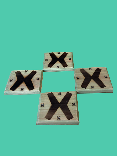 1/1 Wooden MultiVersX Coaster 4 pack