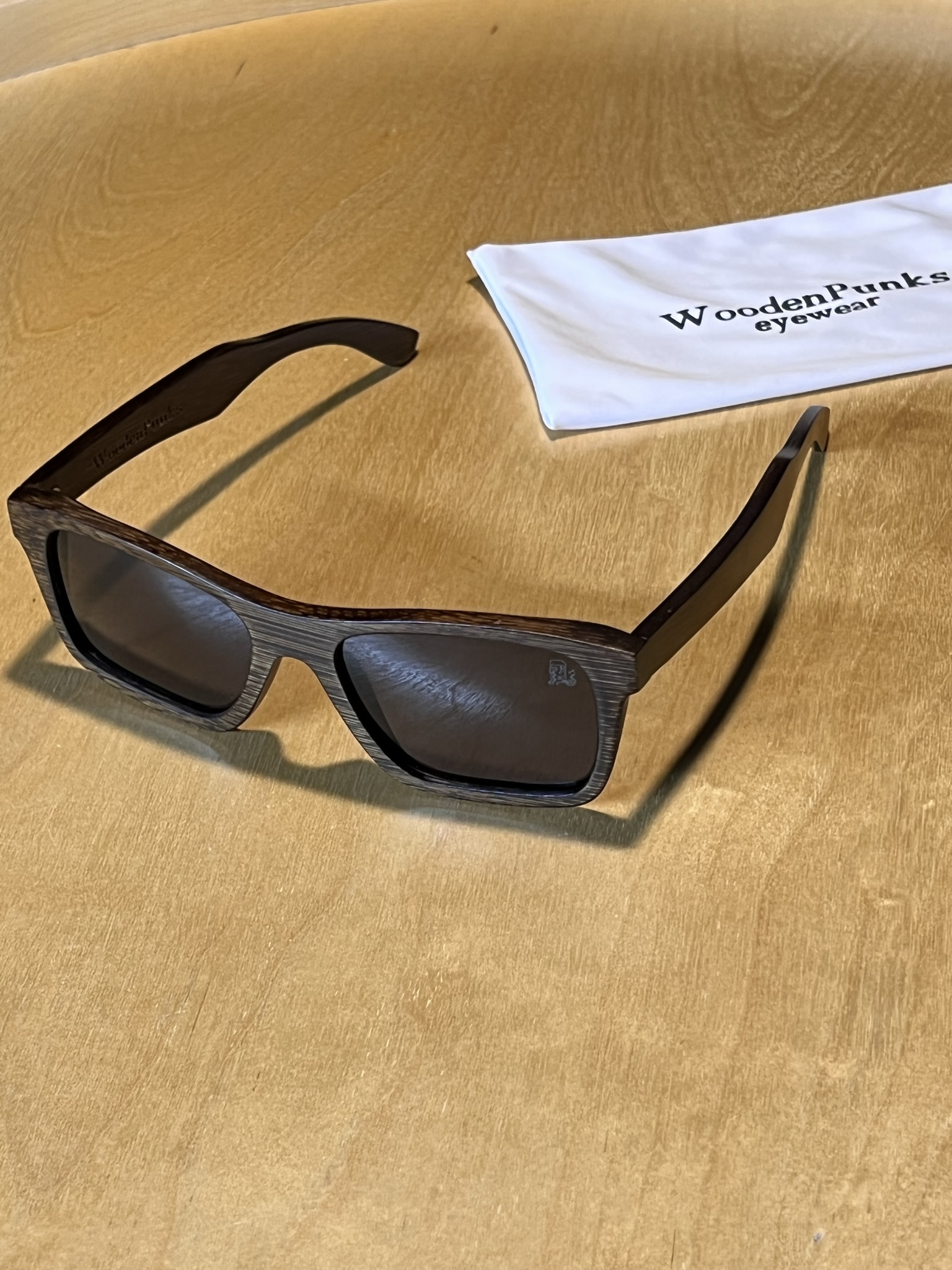 Dark Bamboo Wood Polarized Black Lens Sunglasses