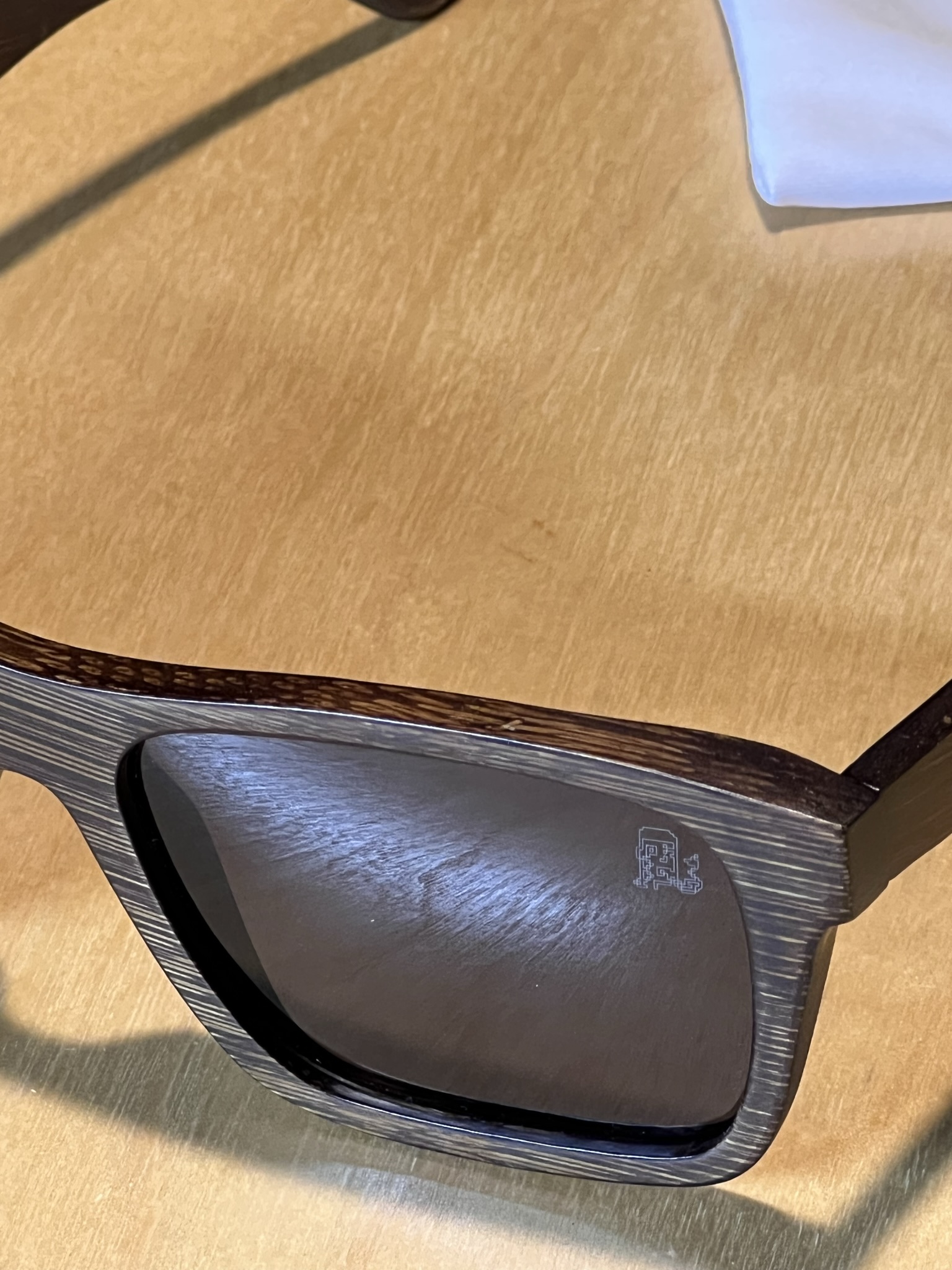 Dark Bamboo Wood Polarized Black Lens Sunglasses