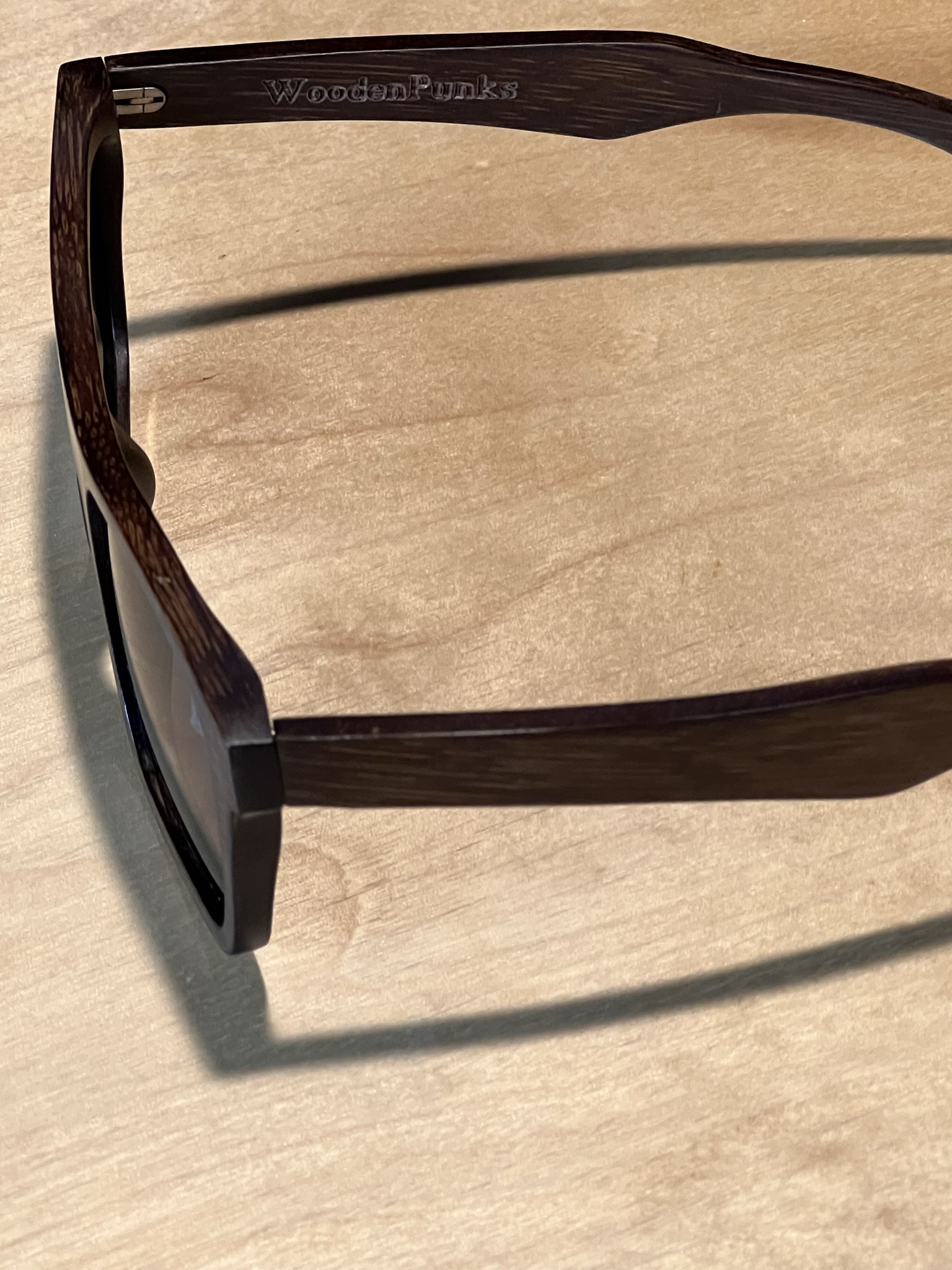 Dark Bamboo Wood Polarized Black Lens Sunglasses
