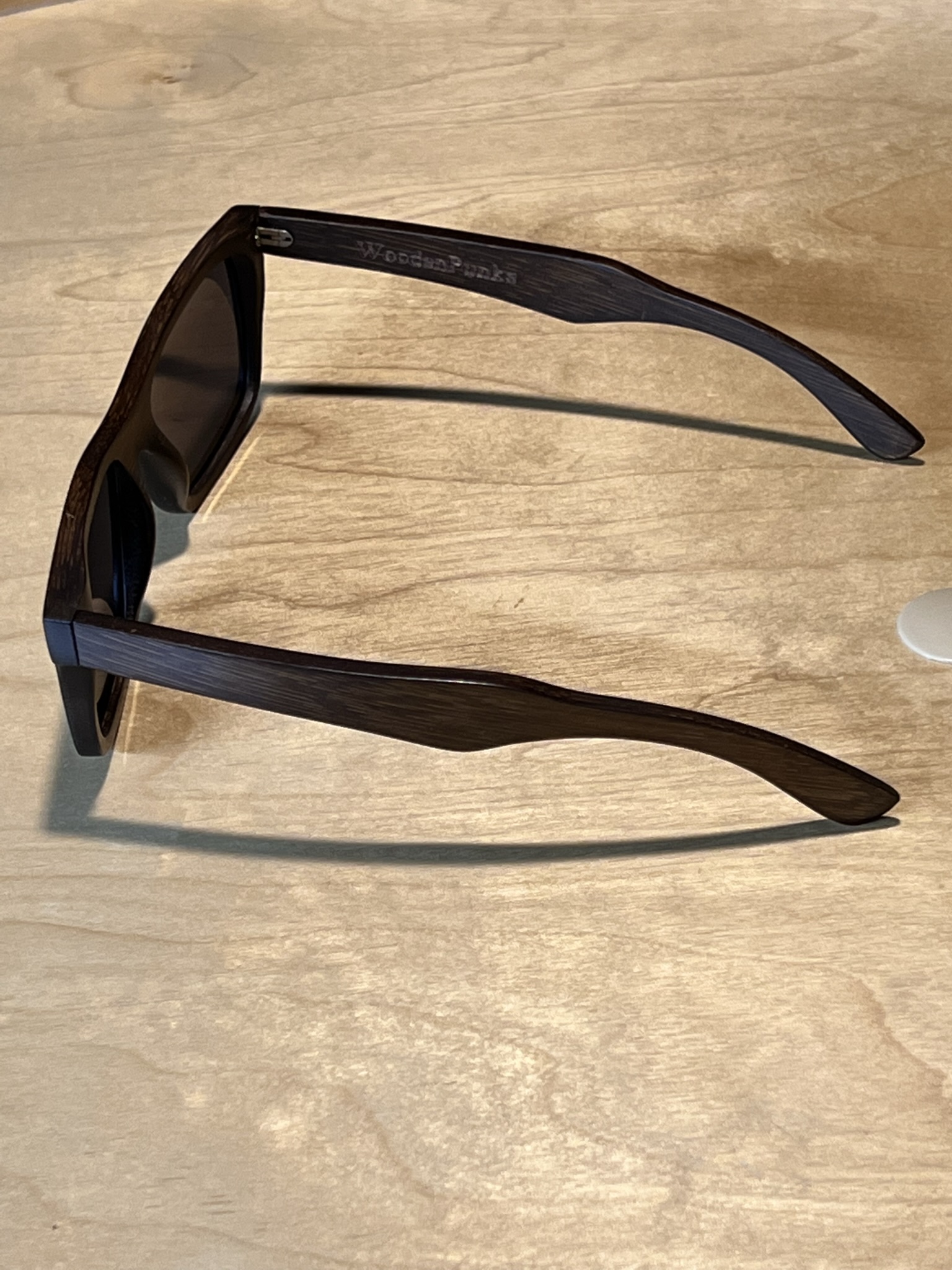 Dark Bamboo Wood Polarized Black Lens Sunglasses