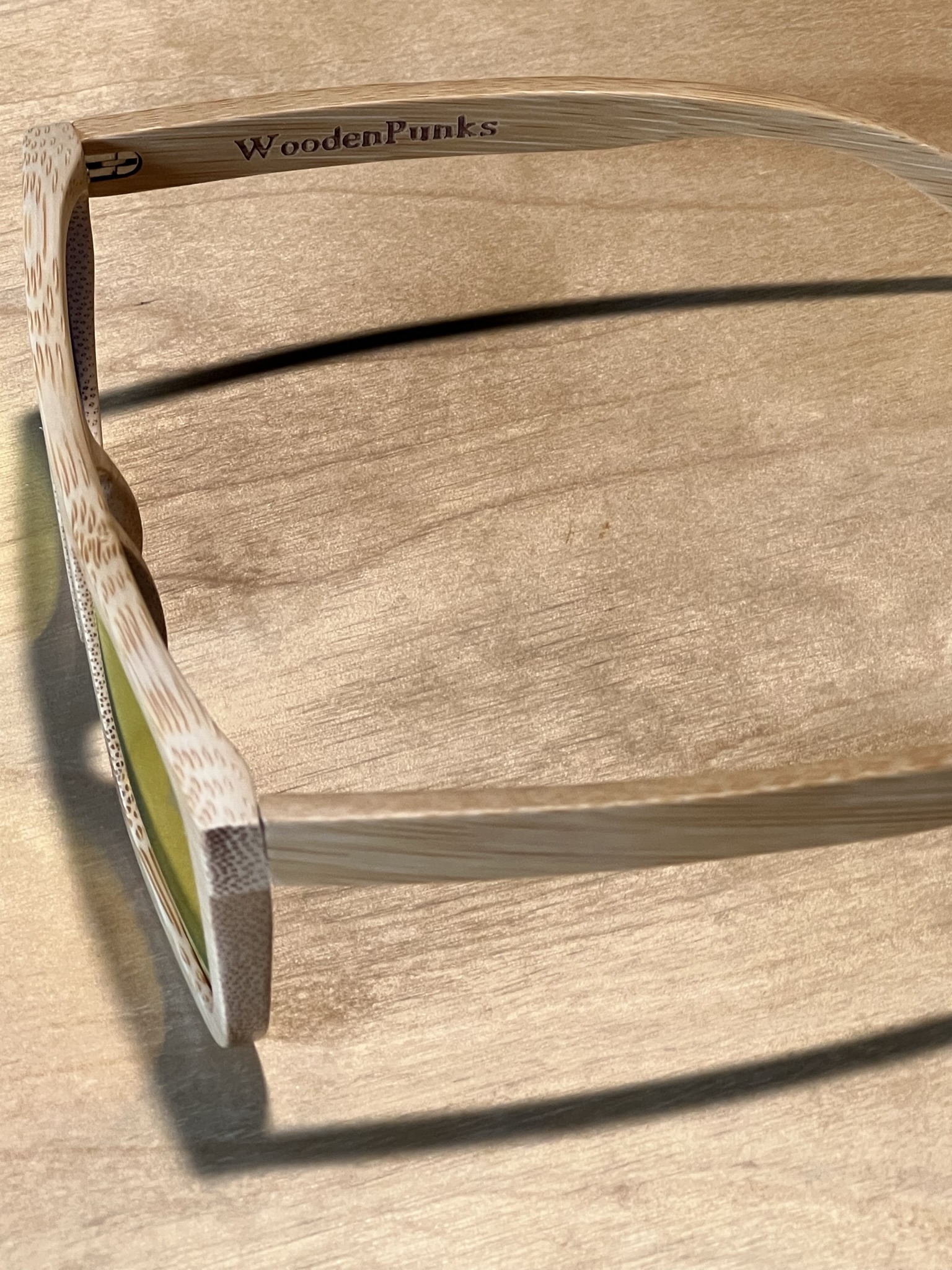 Light Bamboo Wood Polarized Orange Lens Sunglasses