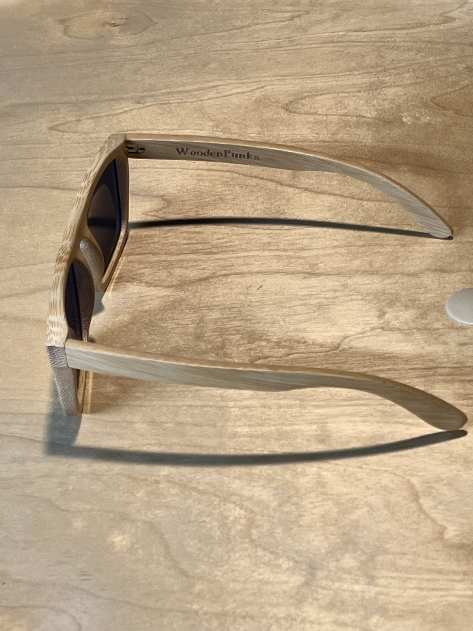 Light Bamboo Wood Polarized Orange Lens Sunglasses