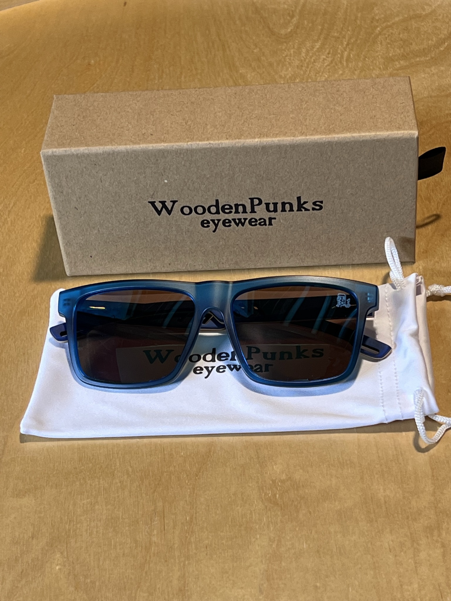 Wooden & Blue Polarized Sunglasses