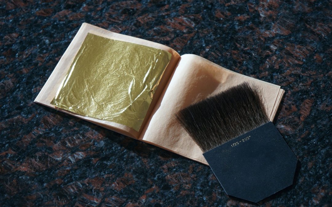 Gold: 24K Gold Leaf & Gold Acrylic Paint