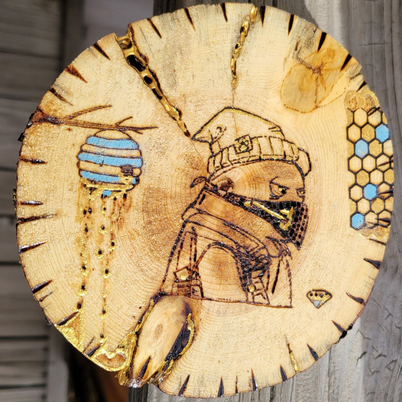 Gold: 24K Gold Leaf & Gold Acrylic Paint