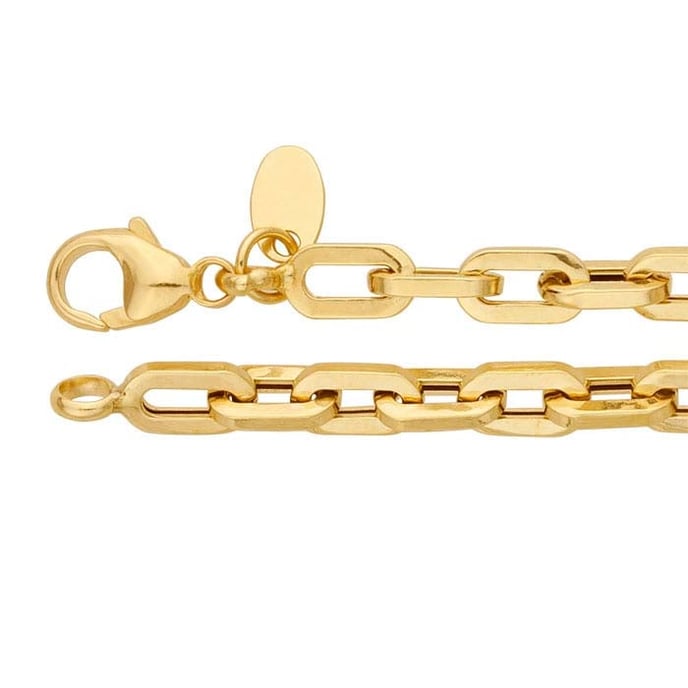 14K Yellow Gold 4.3mm Hollow Oval Cable Chain
