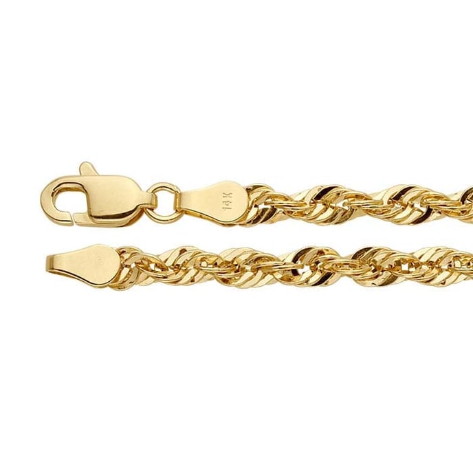 14K Yellow Gold 3.2mm Diamond-Cut Hollow French Rope Chain