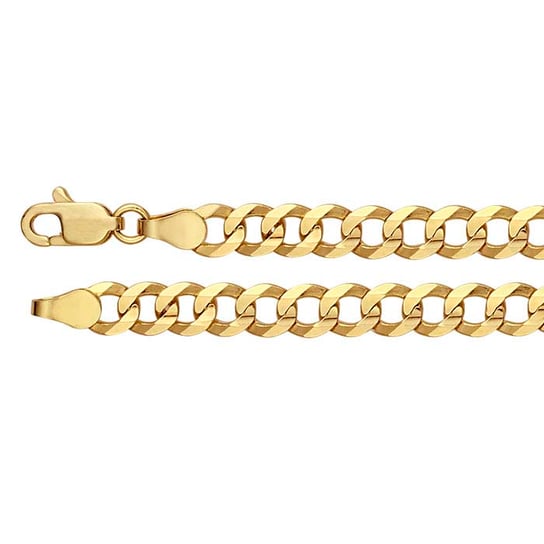 14K Yellow Gold 3.2mm Diamond-Cut Curb Chain