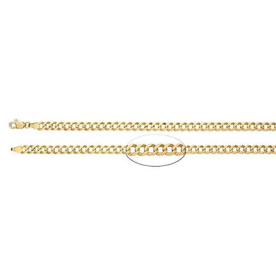 14K Yellow Gold 3.2mm Diamond-Cut Curb Chain