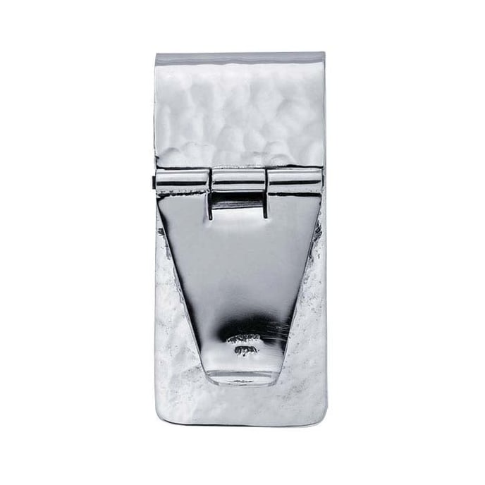 Sterling Silver Hammered Hinged Money Clip, 20-Ga.