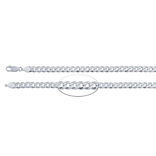 Sterling Silver 5.3mm Beveled Flat Curb Chain