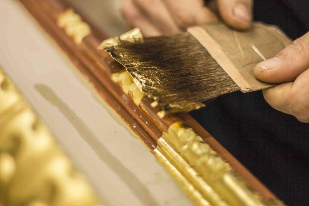 Gold: 24K Gold Leaf & Gold Acrylic Paint